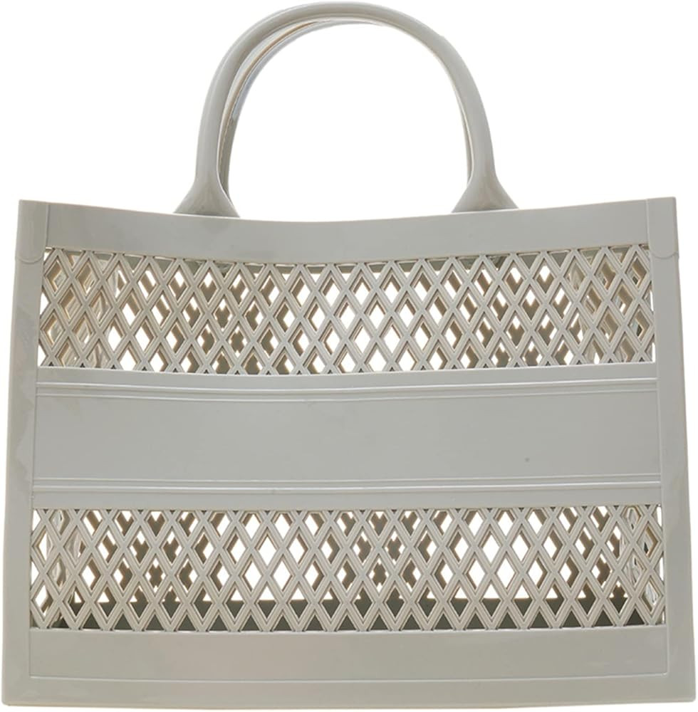 Beach Bag, Jelly Beach Bag Plastic Basket Purse, Flower Tote Bag Aesthetic, Gift Bag for Kids,Gir... | Amazon (US)