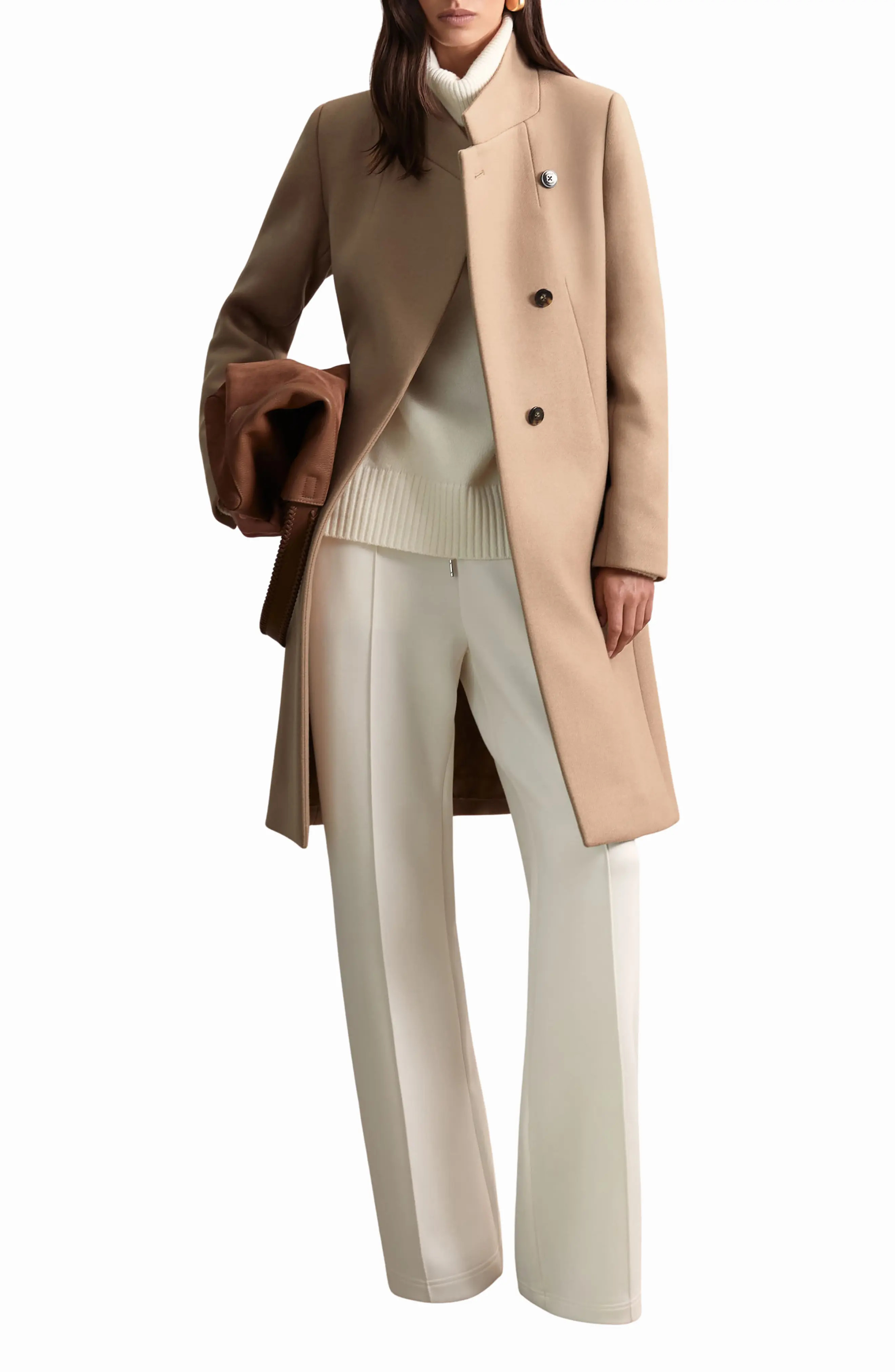 Reiss Max Wrapover Wool Blend Coat (Women) | Nordstrom | Nordstrom