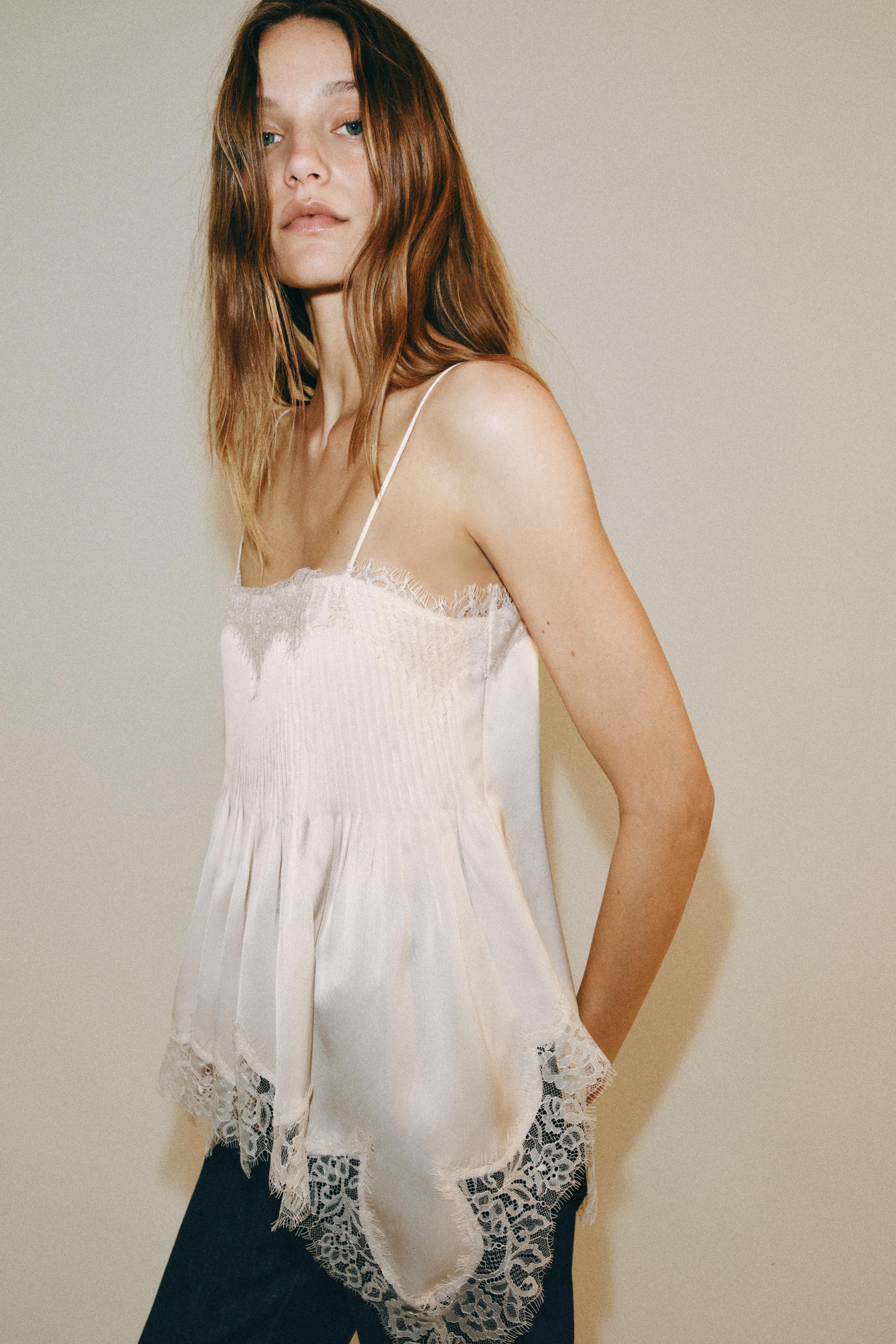 ZW COLLECTION LACE CAMISOLE TOP | Zara UK