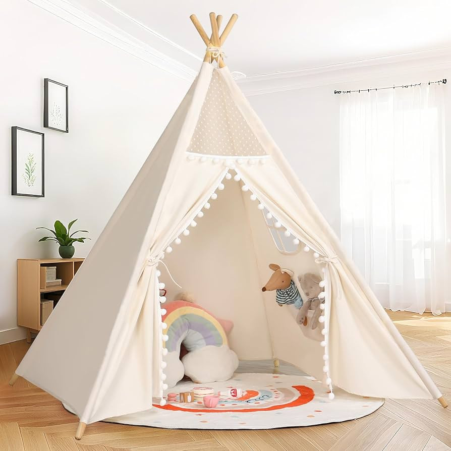 Sumbababy Kids Teepee Tent for Toddlers Indoor- Play Tents for Girls & Boys Slumber Party - Washa... | Amazon (US)