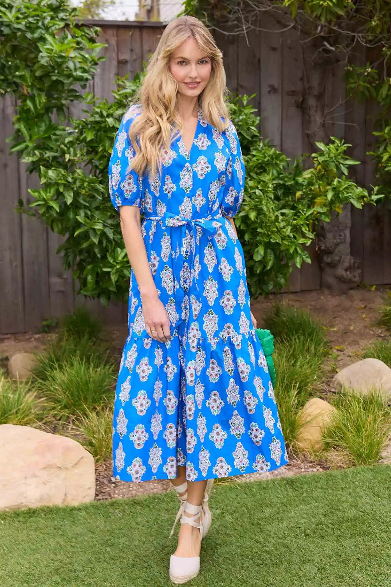 Anita Blue Floral Print Midi Dress | Avara