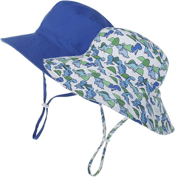 MaxNova Baby Sun Hat Toddler Summer UPF 50+ Baby Girl Bucket Hat Wide Brim Beach Hats for Baby Bo... | Amazon (US)