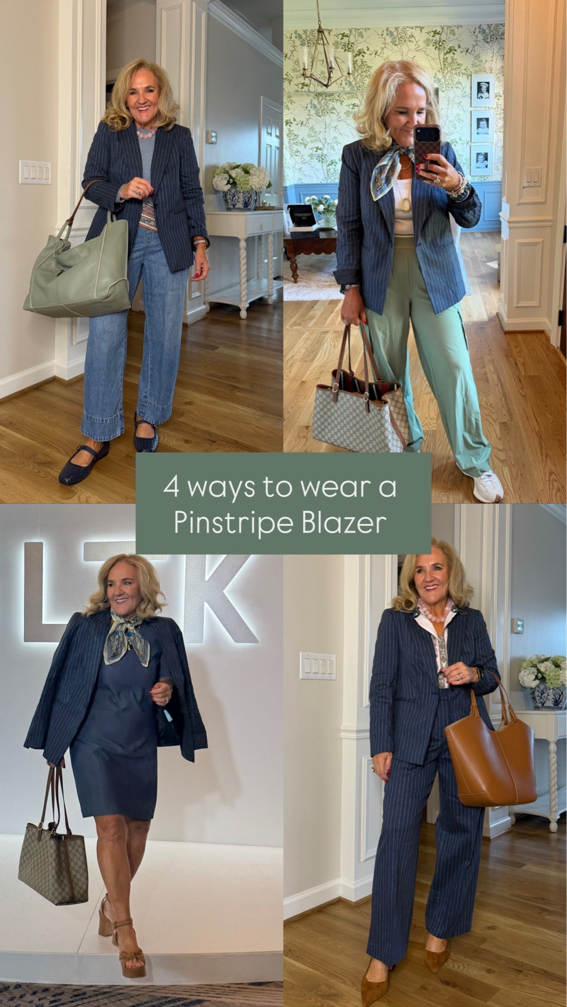 This pinstripe blazer and trouser pants are on sale for 40% off. I can’t believe that. The fabric is a mix between a lightweight denim and twill, perfect for fall.
Actually, a lot of these pieces are 40% off today at Talbots
Blazer size 10, petite
Trouser pants size 6 petite
Green cargo joggers size medium regular
Polo jeans size small these are very limited
Dress size 6 regular
Satin blouse size medium petite

Office outfits, travel, outfits outfits every day outfit outfits, fall, casual, fall outfit, professional attire, fall suit

#LTKOver40 #LTKWorkwear #LTKSaleAlert