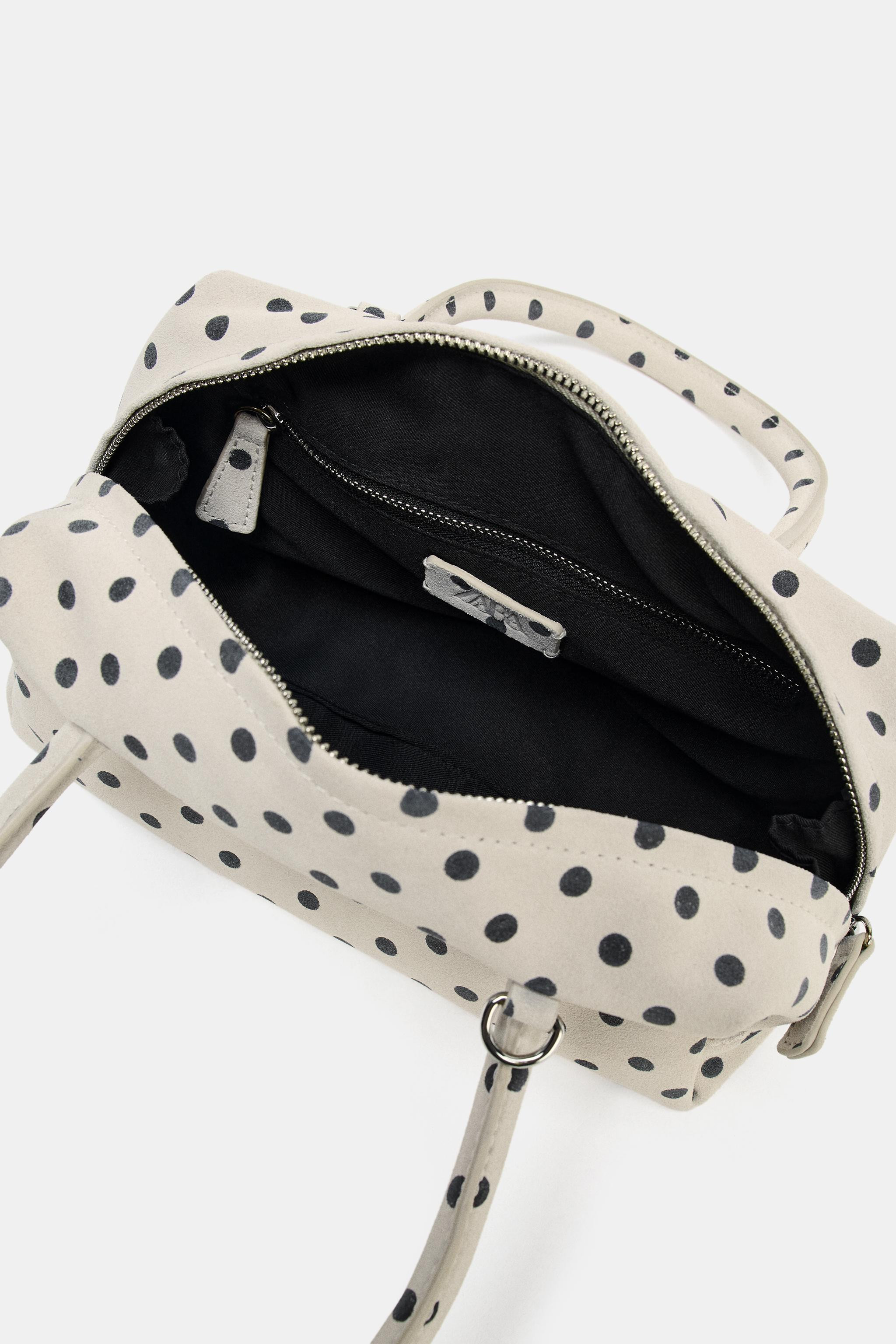 PRINTED SPLIT LEATHER BOWLING BAG | Zara US