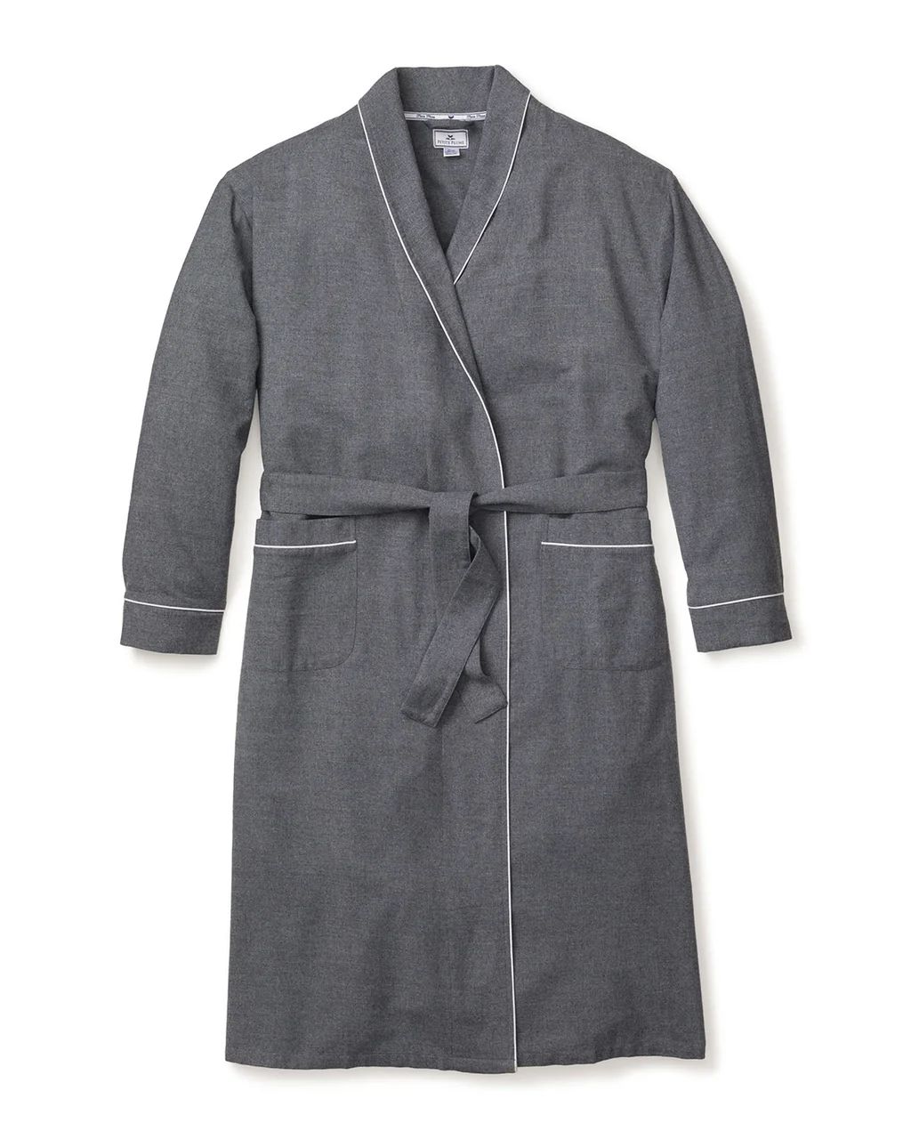 Men's Grey Flannel Robe | Petite Plume