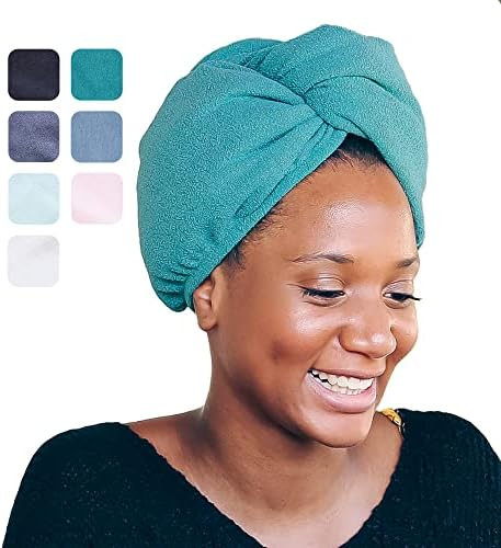 AQUIS Hair Wrap, Water-Wicking Microfiber Towel, Dries Hair 50% Faster, Button-Loop Closure, Hand... | Amazon (US)