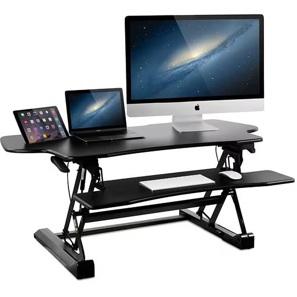Mount-It! Extra Wide Height Adjustable Standing Desk Converter Black MI-7925 - Best Buy | Best Buy U.S.