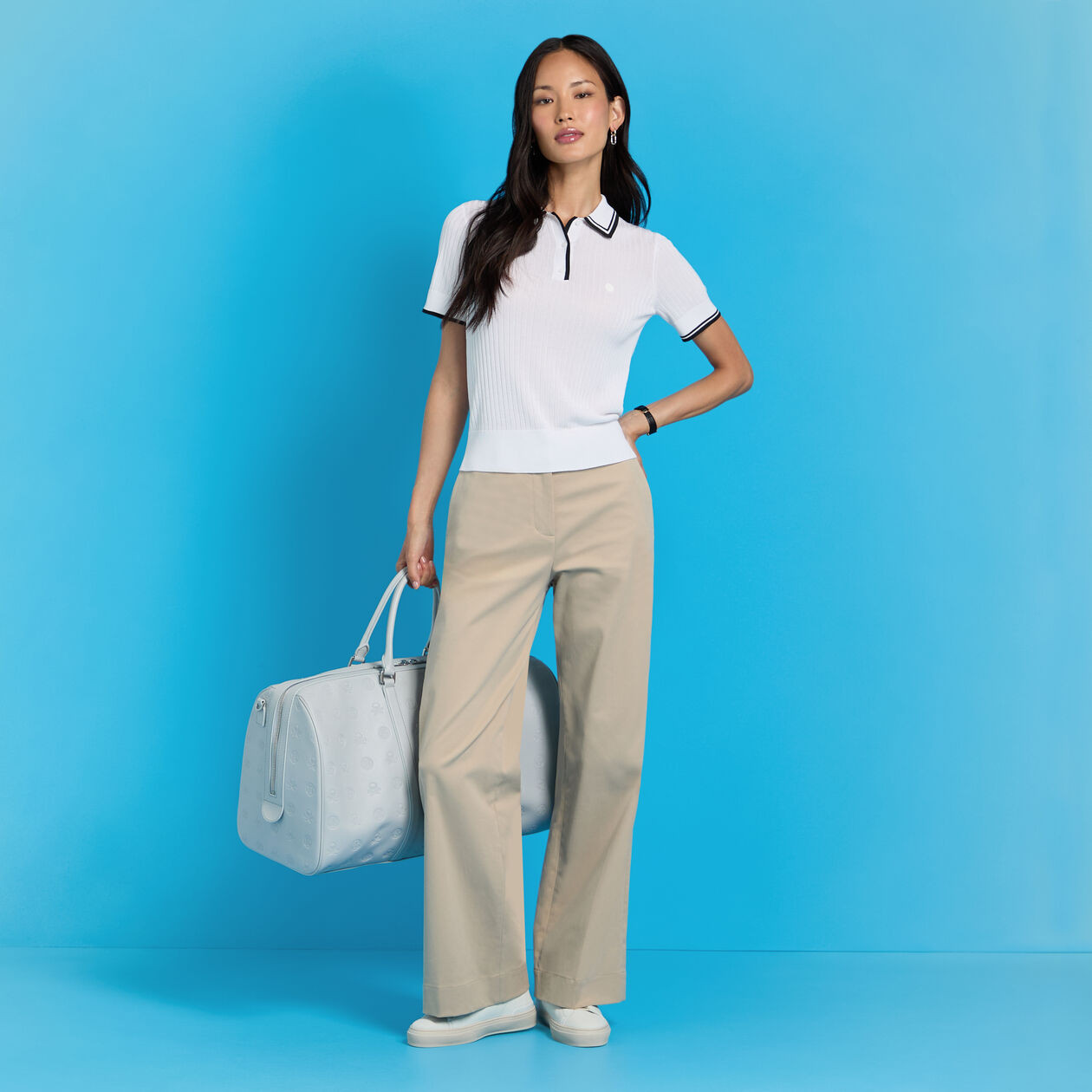 RIBBED KNIT SWEATER POLO | WOMEN'S POLO SHIRTS | G/FORE | G/FORE | GFORE.com