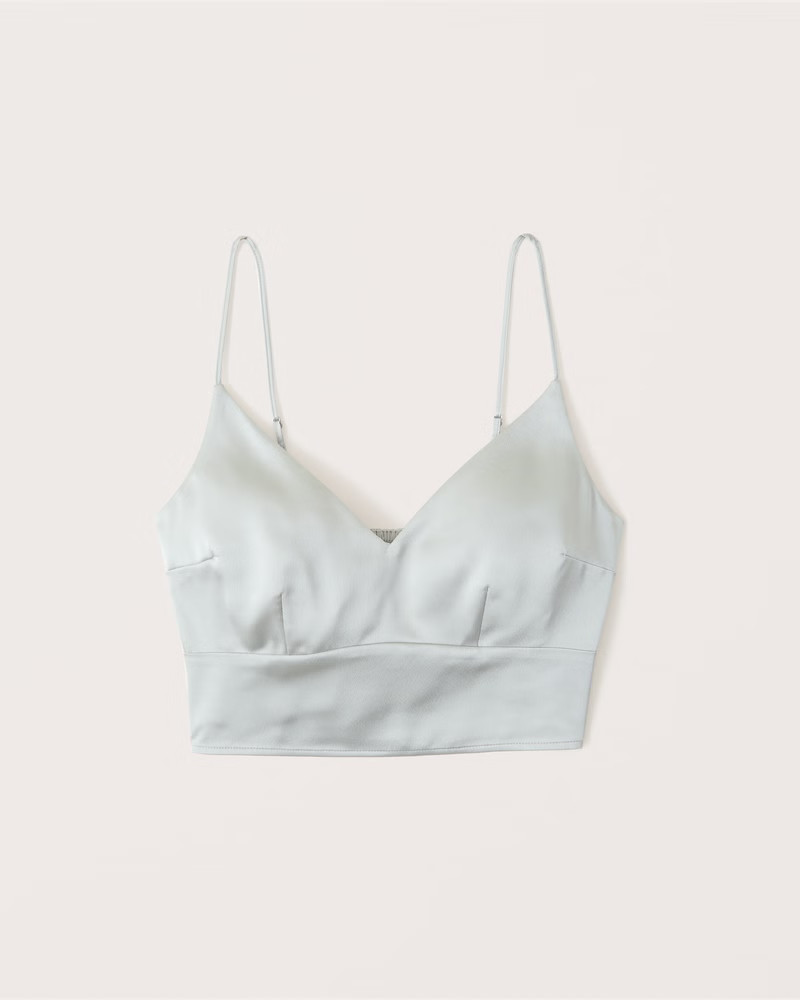 Women's Cropped Satin Top | Women's Tops | Abercrombie.com | Abercrombie & Fitch (US)