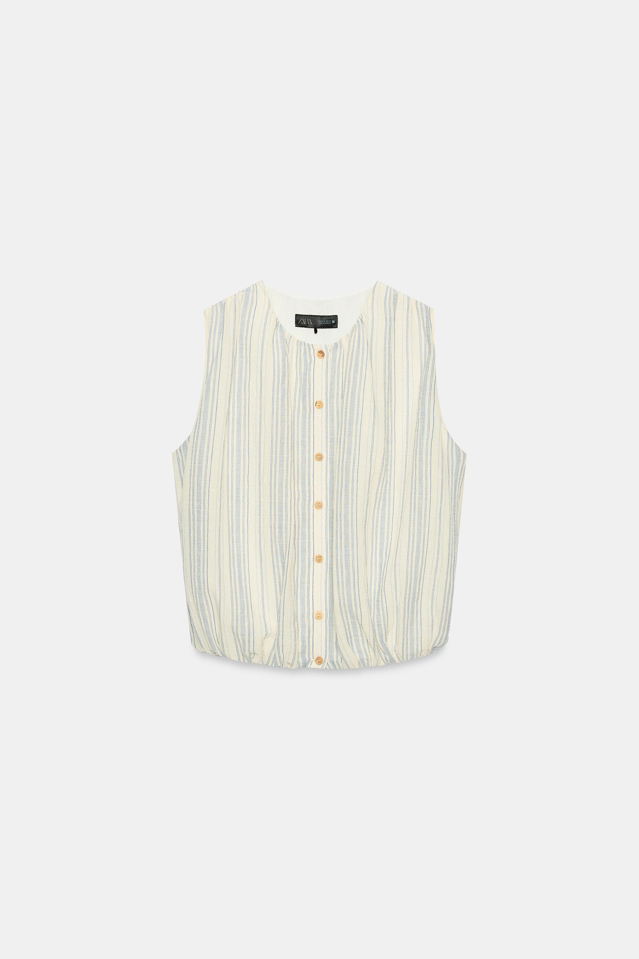 STRIPED BALLOON BLOUSE | Zara US