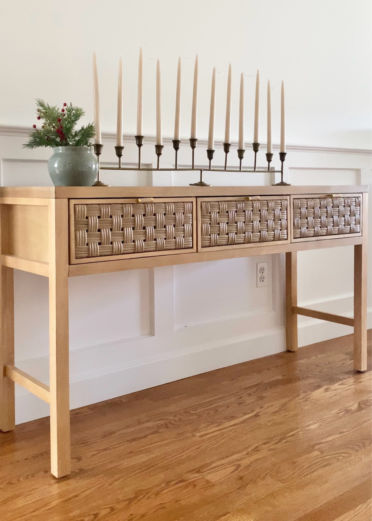 This woven console table was one of my first and favorite buys from Studio McGee at Target. I’ve had it in front of the stairs, behind the sofa and in my loft space.  It’s an amazing table that can go in so many places. It’s 20% off today!

#LTKOver40 #LTKHome #LTKSaleAlert