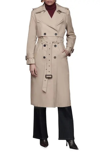 Avec Les Filles Layered Cotton Blend Trench Coat in Sand at Nordstrom Rack, Size Medium | Nordstrom Rack