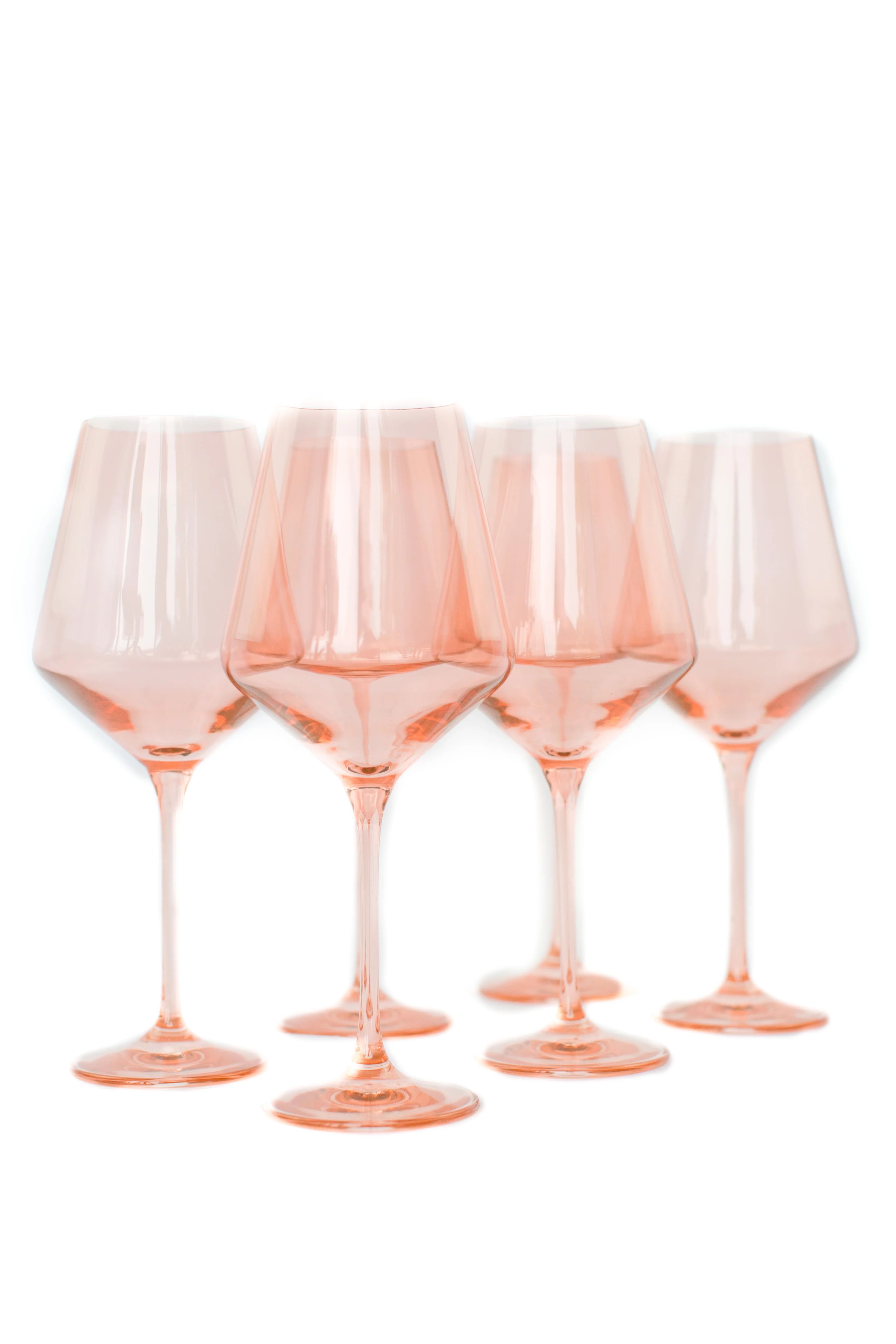 Estelle Colored Wine Stemware - Set of 6 {Blush Pink} | Estelle Colored Glass