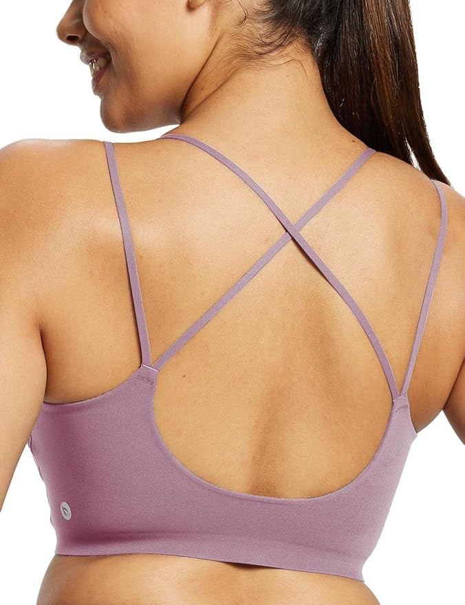 baleaf Freeleaf Women's Sports Bra Longline, Molded Cup Yoga Bra Thin Strap Low Impact Workout Cr... | Amazon (US)