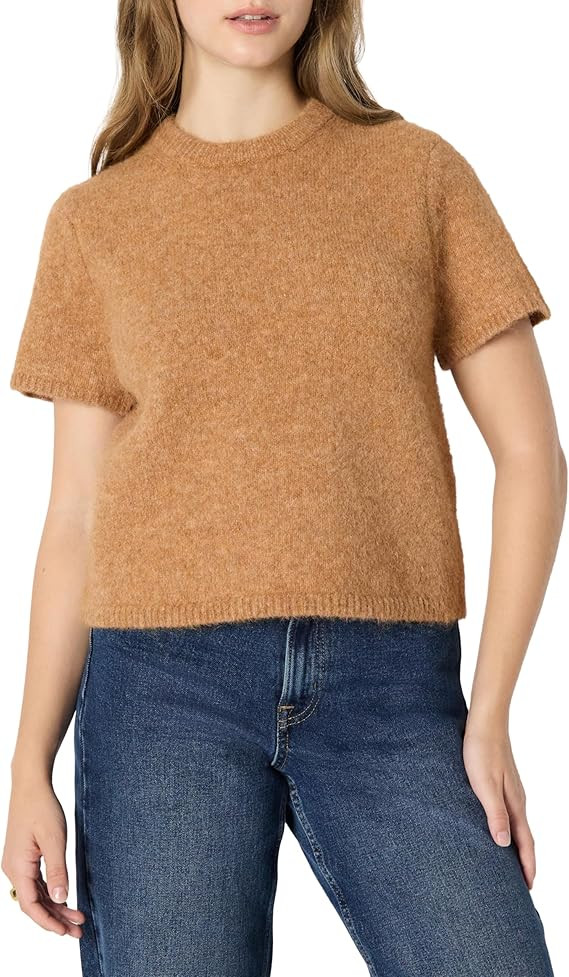 Amazon Essentials (Demi's Pick) Women's Relaxed-Fit Faux Mohair Short Sleeve Sweater Top | Amazon (US)
