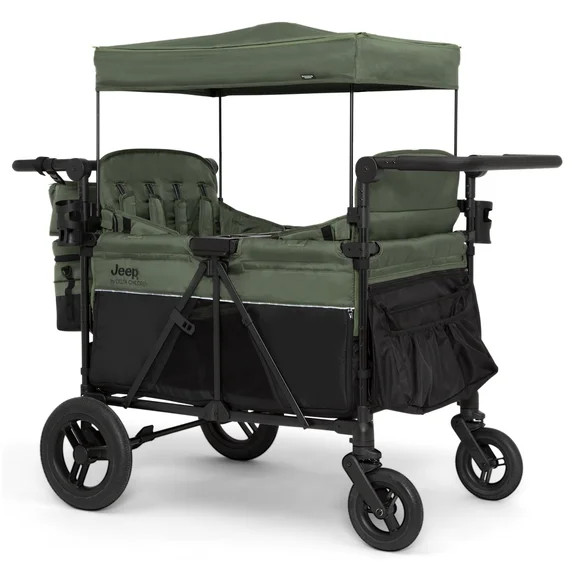 +5View allHero image 0 of Jeep Wrangler Deluxe 4 Seater Stroller Wagon by Delta Children - Premiu... | Walmart (US)
