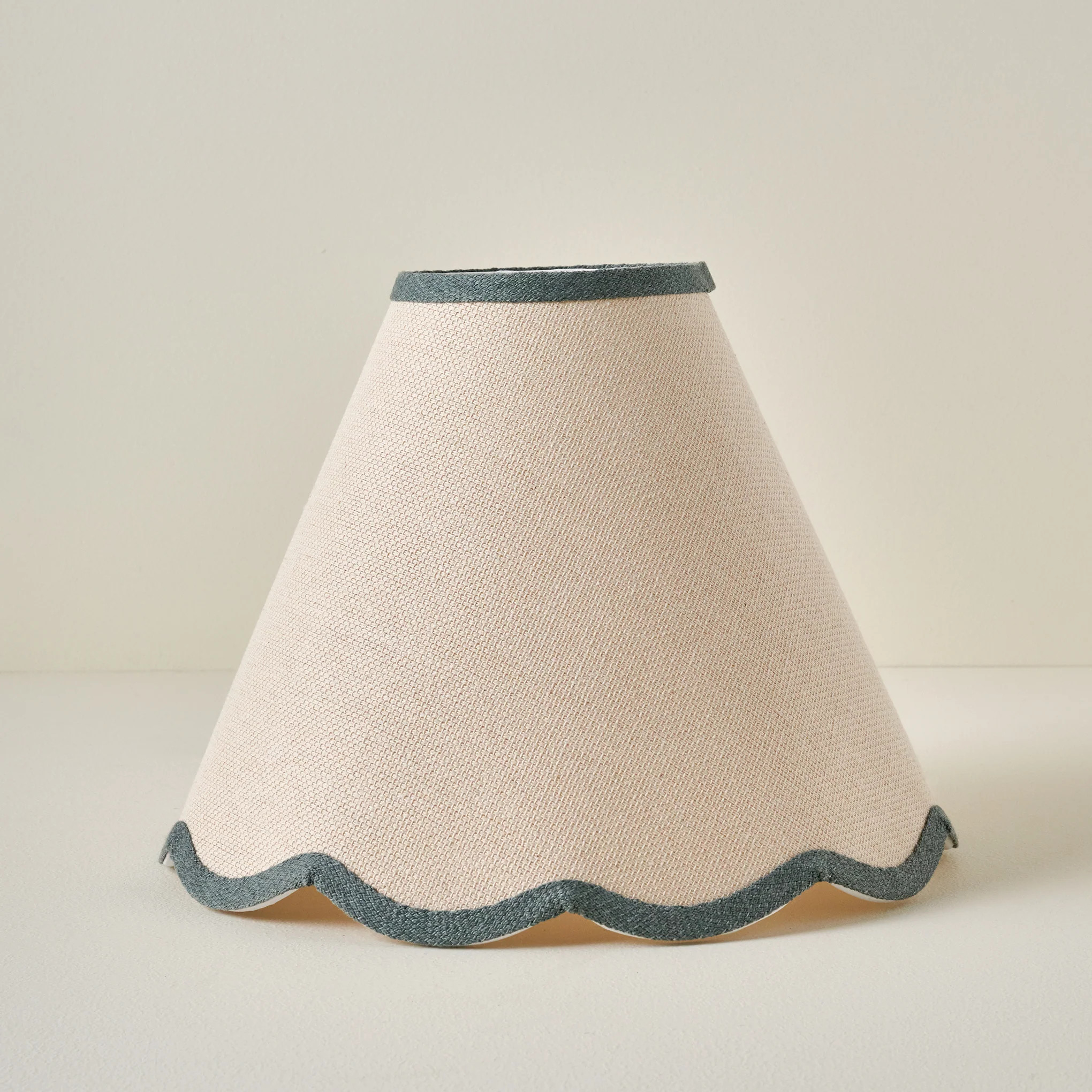 Charcoal Wavy Trim Linen Shade | Magnolia