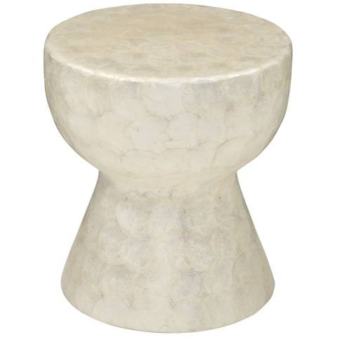 Capiz 18" Natural Shell Accent Table - #5688D | Lamps Plus | Lamps Plus