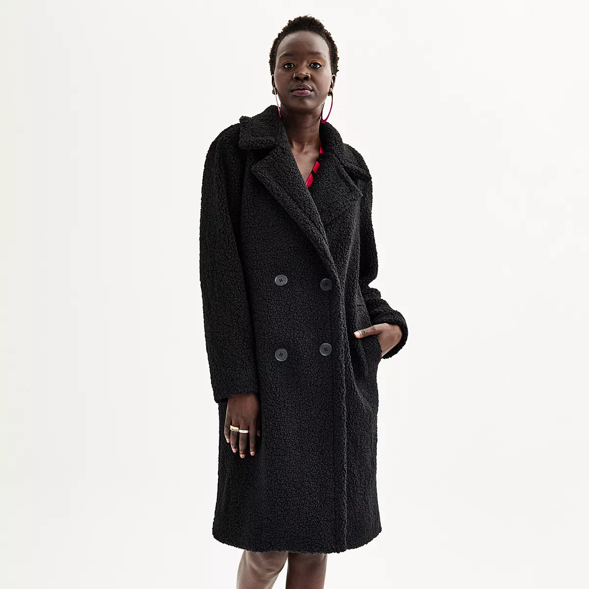 Women's Nine West Long Boucle Coat | Kohl's