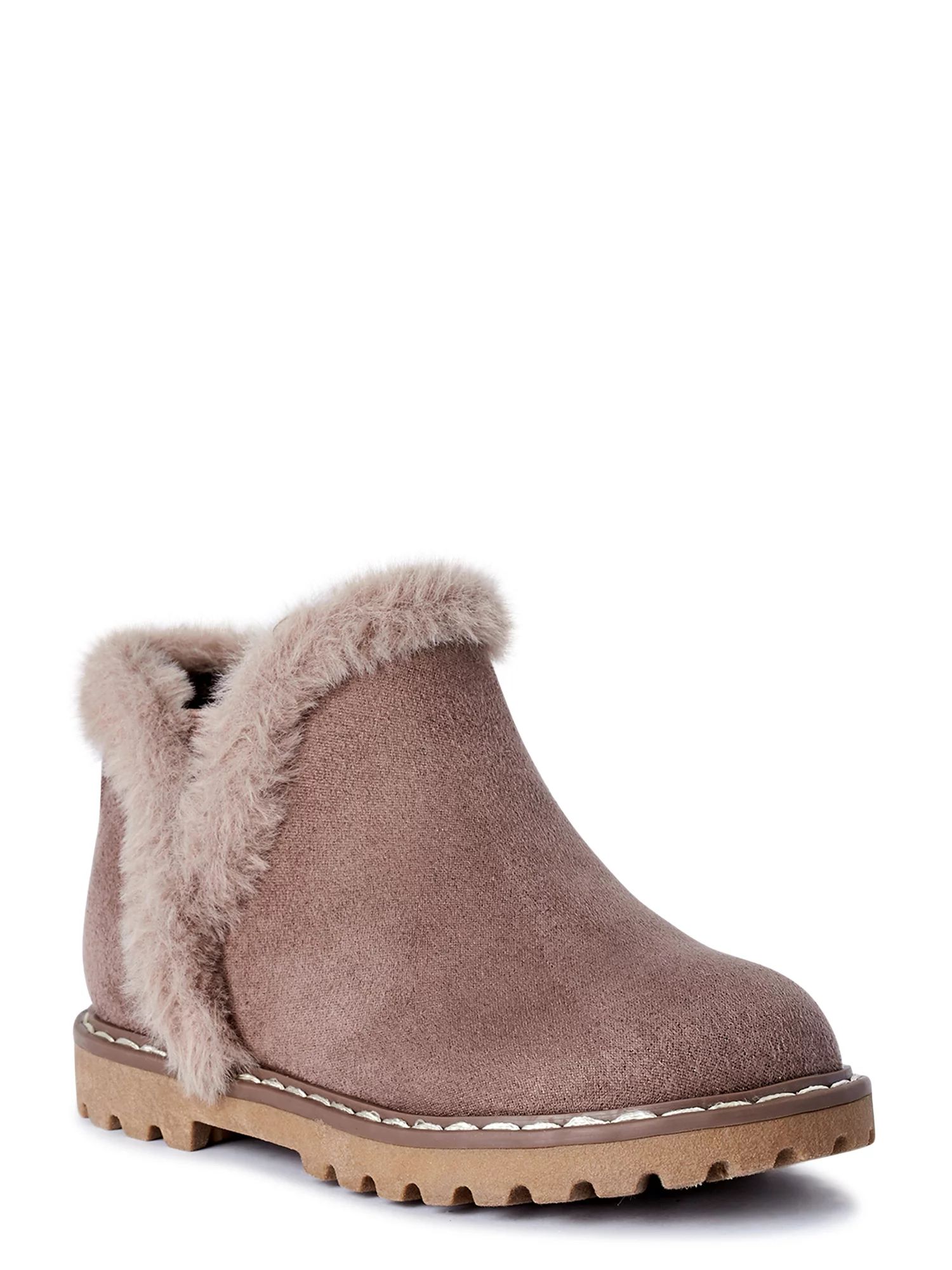 Wonder Nation Toddler Girls Faux Fur Cozy Chelsea Boots | Walmart (US)