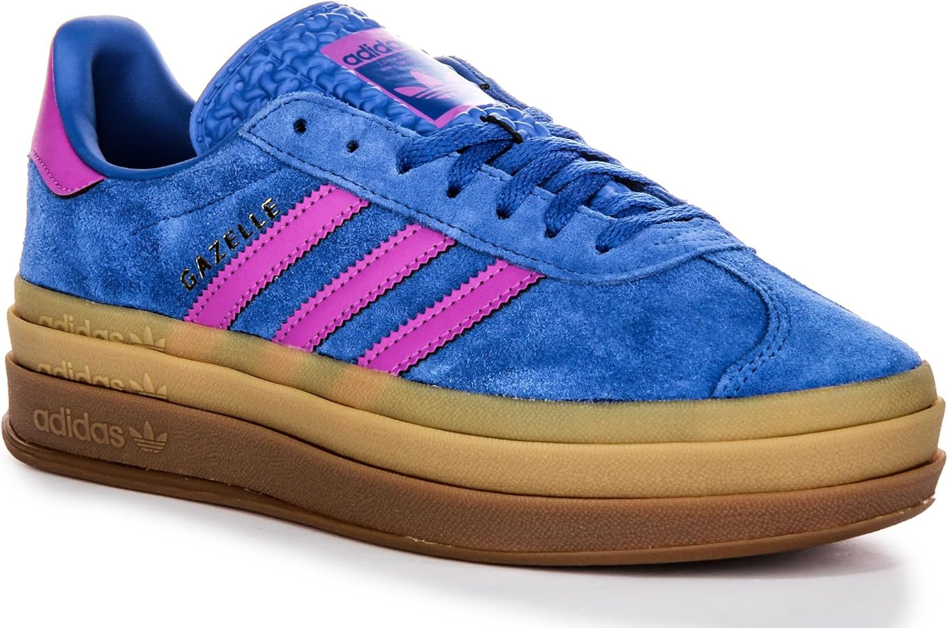 Adidas Gazelle Bold W Women's Three Layers Q-Pannel Gum Sole Trainers (Blue, US 8) | Amazon (US)