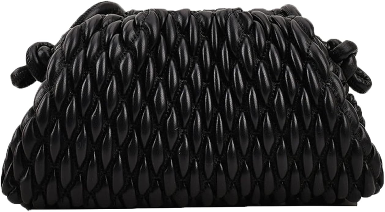 ELDA Dumpling Bag for Women Quilted Clutch Handbag Cloud Purse Fashion Ruched Bag Handmade Leathe... | Amazon (US)