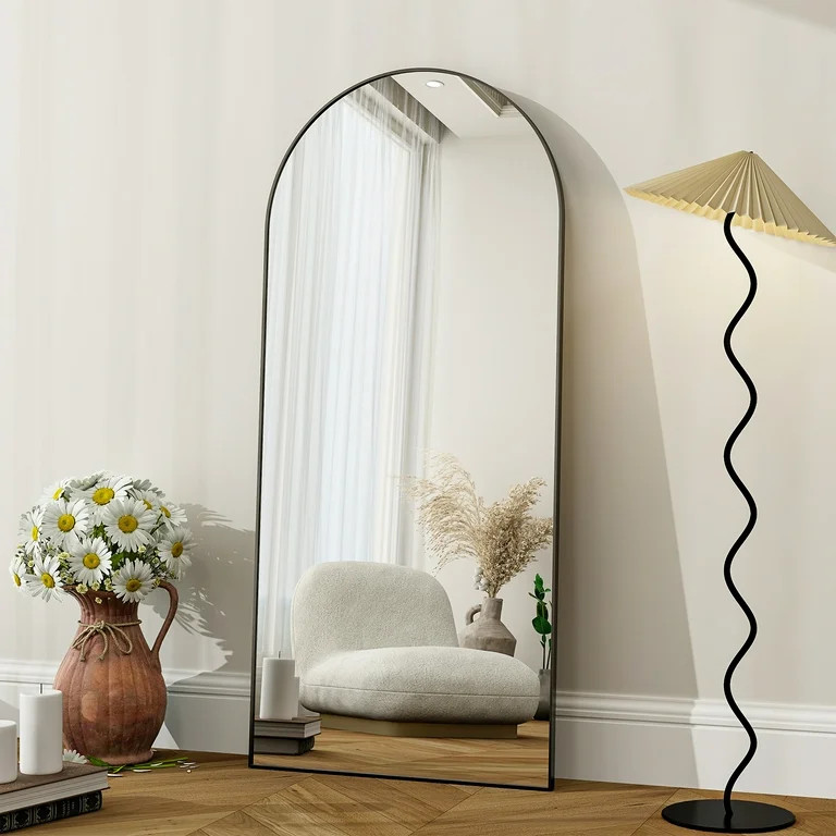 Anyrose 71"x30" Arched Full Length Dressing Mirror Floor Standing Mirror Wall Mounted, Black - Wa... | Walmart (US)