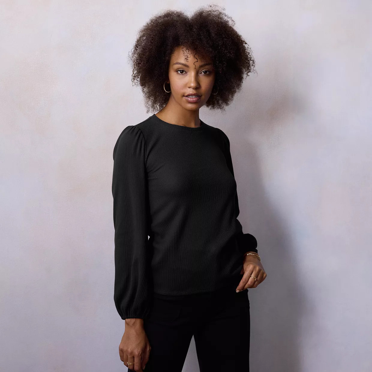 Women's LC Lauren Conrad Relaxed Puffed Long Sleeve Top | Kohl's