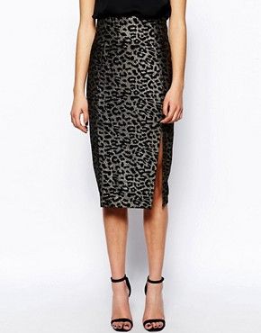 Jovonna Azur Leopard Print Pencil Skirt | ASOS US