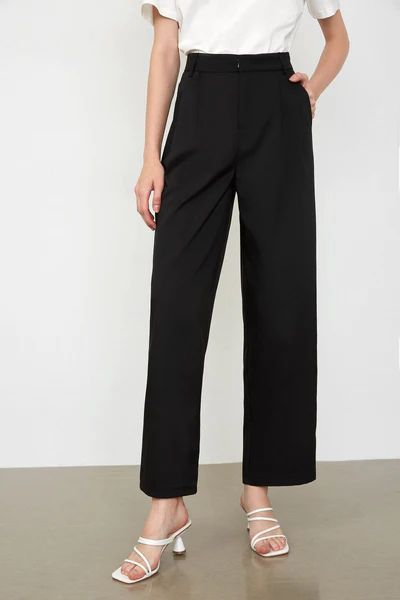 Kalia Black Wide Leg Pants | J.ING