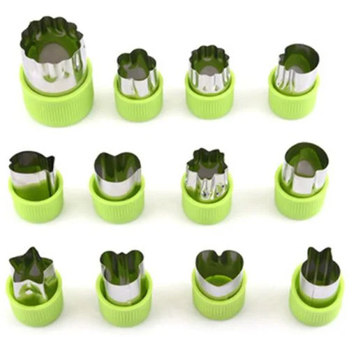 SHIYAO 12pcs Stainless Steel Fruit Vegetable Mini Cookie Shape Cutter Set Kid Food Mold | Walmart (US)