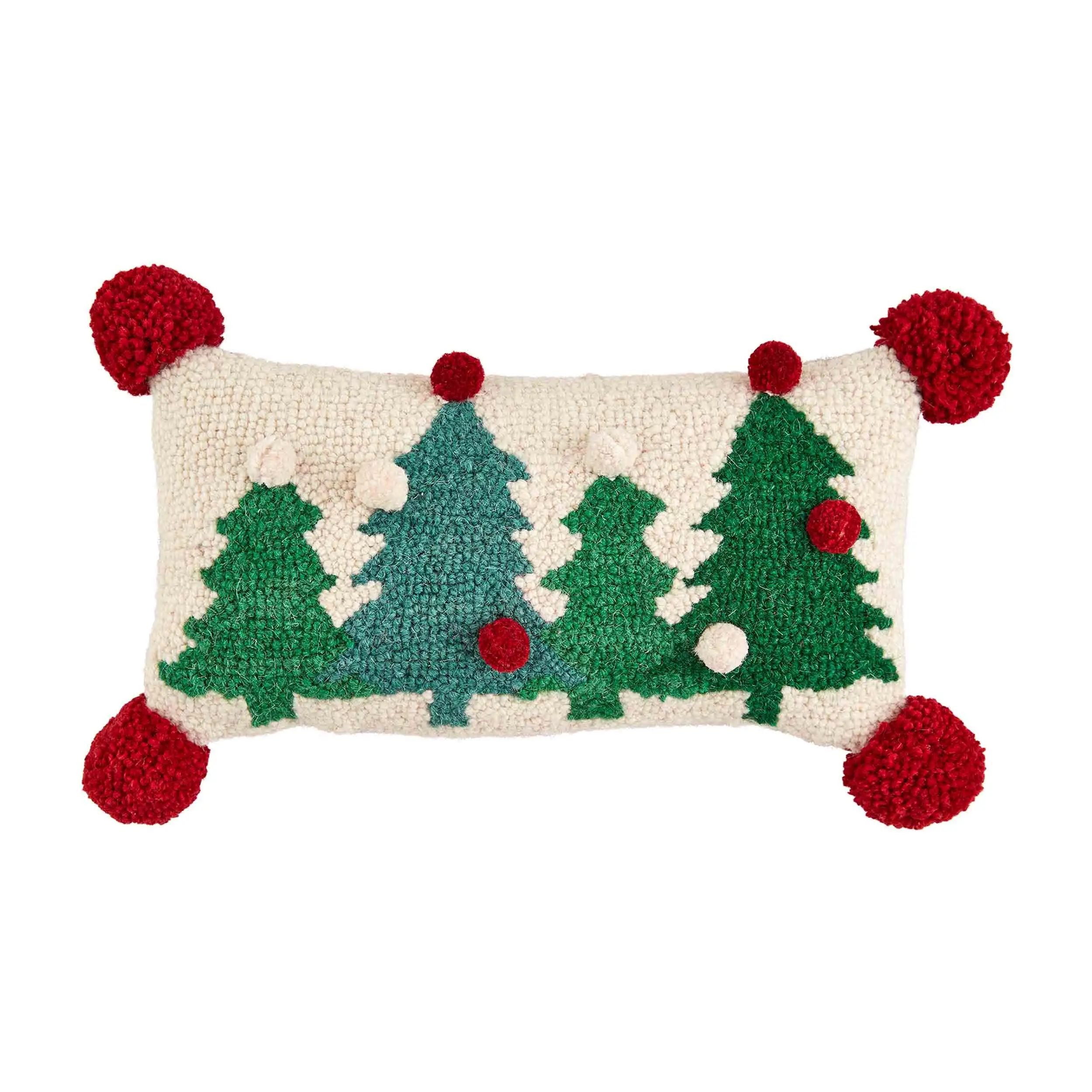 Christmas Tree Mini Hooked Pillow | Mud Pie (US)