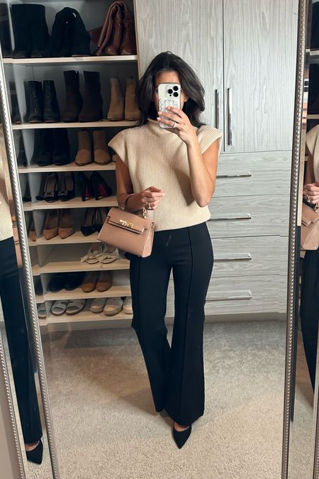 Spanx hi rise flare pants for work ( wearing small petite) my discount code might work still/ CELINEXSPANX 

Amazon top for work 

Business casual work outfit 


#LTKworkwear #LTKstyletip