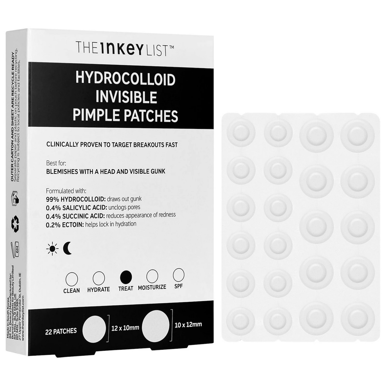 The INKEY List Hydrocolloid Invisible Pimple Patches + Salicylic Acid, Size: 22 CT, None | Kohl's