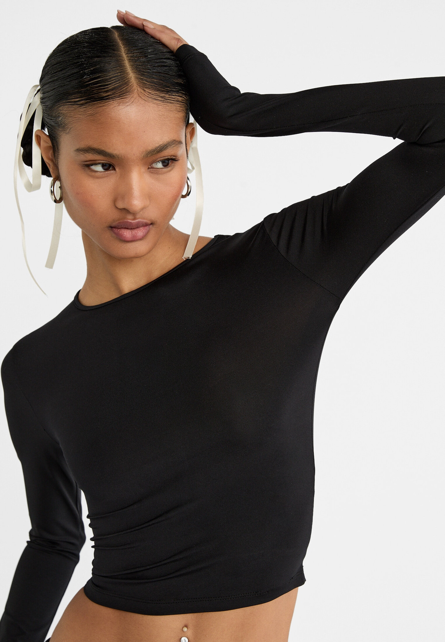 Langarmshirt aus Polyamid - T-shirts für Damen | Stradivarius Deutschland | Stradivarius DE