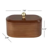 Mainstays Wooden Decorative Tabletop Capsule Box with Gold Knob | Walmart (US)