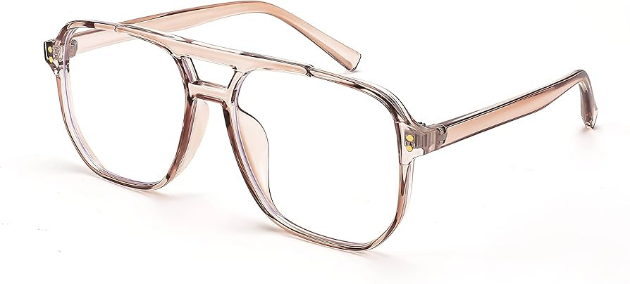 FEISEDY Blue Light Blocking Glasses Fake Nerd Clear Square Computer Lightweight Pilot Glasses Fra... | Amazon (US)