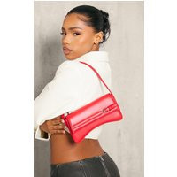 Bright Red Baguette Buckle Shoulder Bag | PrettyLittleThing US