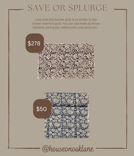 Amber interiors quilt dupe 

Neutral kantha quilt, black, tan, grey, brown, quilt, tablecloth, throw blanket 