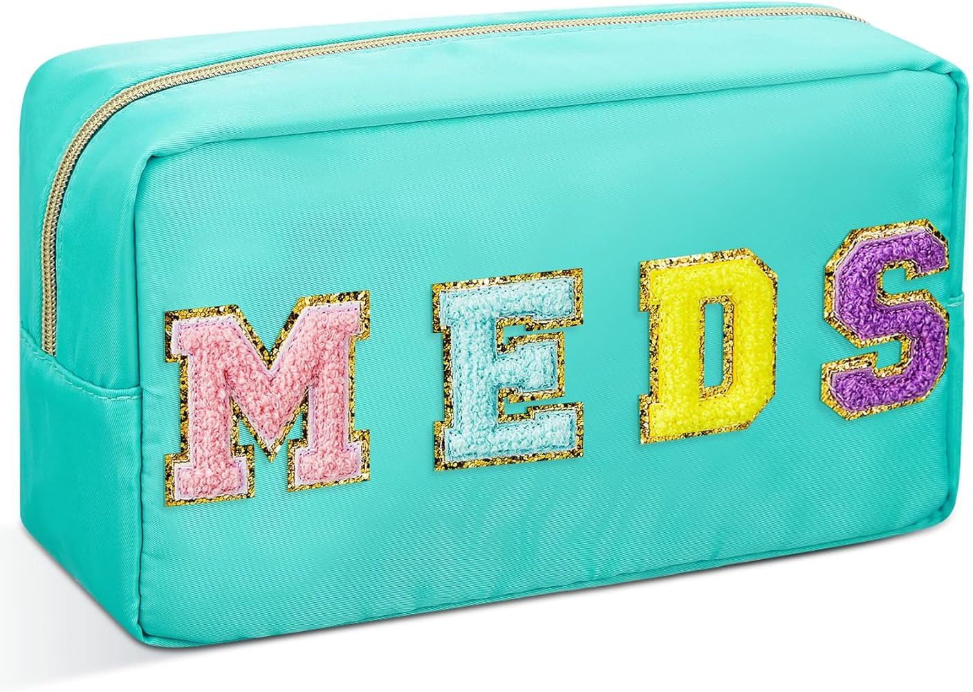 Geetery Chenille Letter Bag Nylon Makeup Bag Portable Bag Makeup Cases Preppy Patch Makeup Bag wi... | Amazon (US)