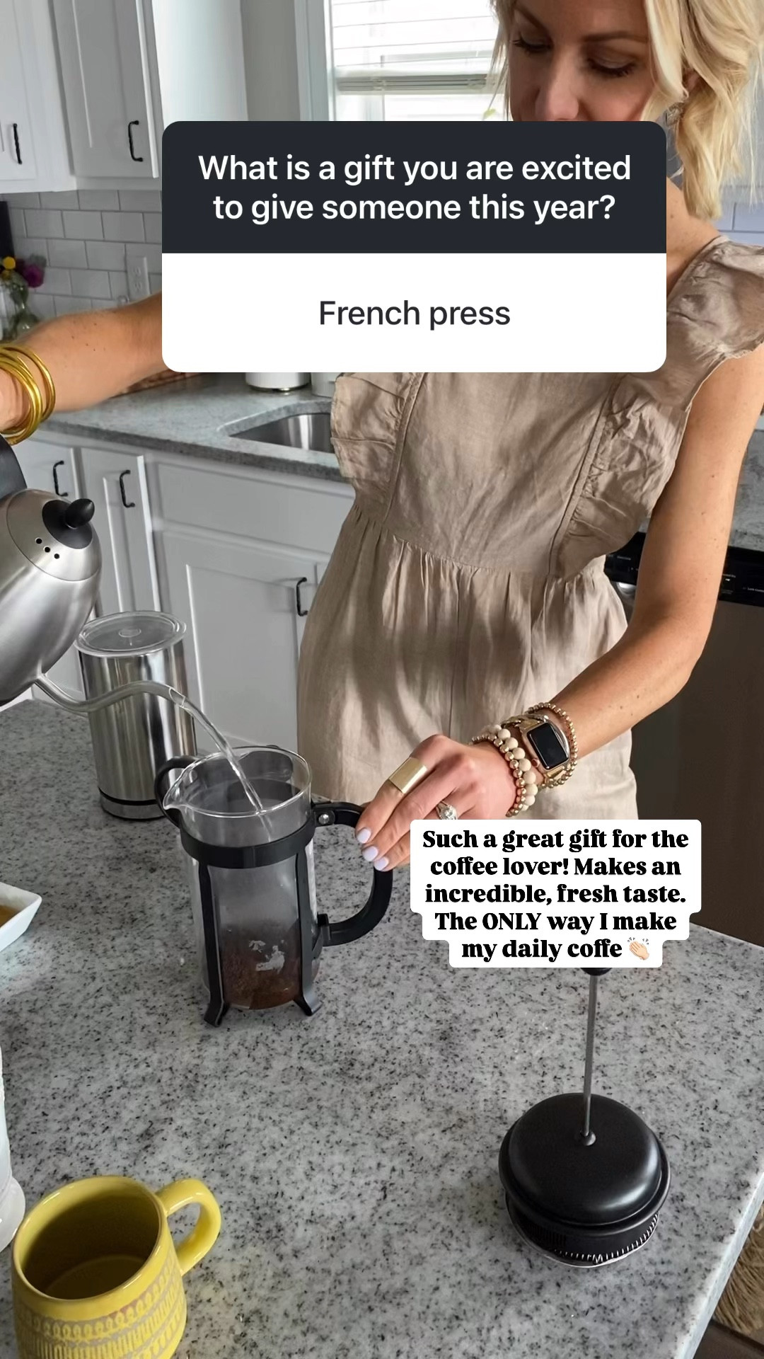 Of French press, coffee maker is such a great gift for the coffee lover! Makes 1 to 2 cups at a time and the taste is incredible. You could also add a milk froth or to the gift so they can create an amazing latte right at home.👏🏻

#LTKWatchNow #LTKGiftGuide #LTKHoliday