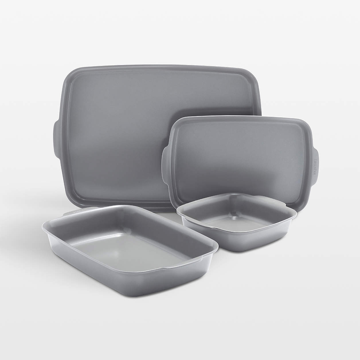 GreenPan Elite Ovenware Dark Grey 4-Piece Set + Reviews | Crate & Barrel | Crate & Barrel