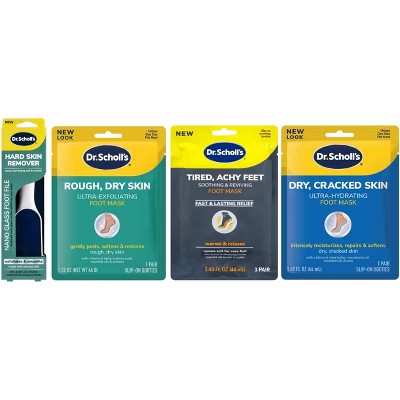 Dr. Scholl's Nano Glass Foot File + 1.49 fl oz Tired Achy Feet Mask + Dry, Cracked Skin Ultra-Hydrating Foot Mask + Exfoliating Foot Mask | Target