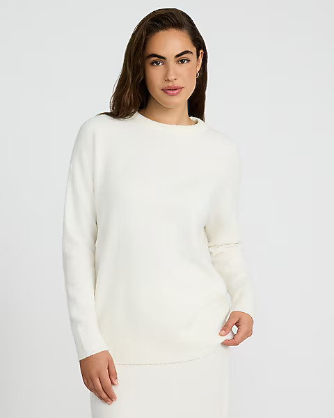 Boucle Crew Neck Tunic Sweater | Express