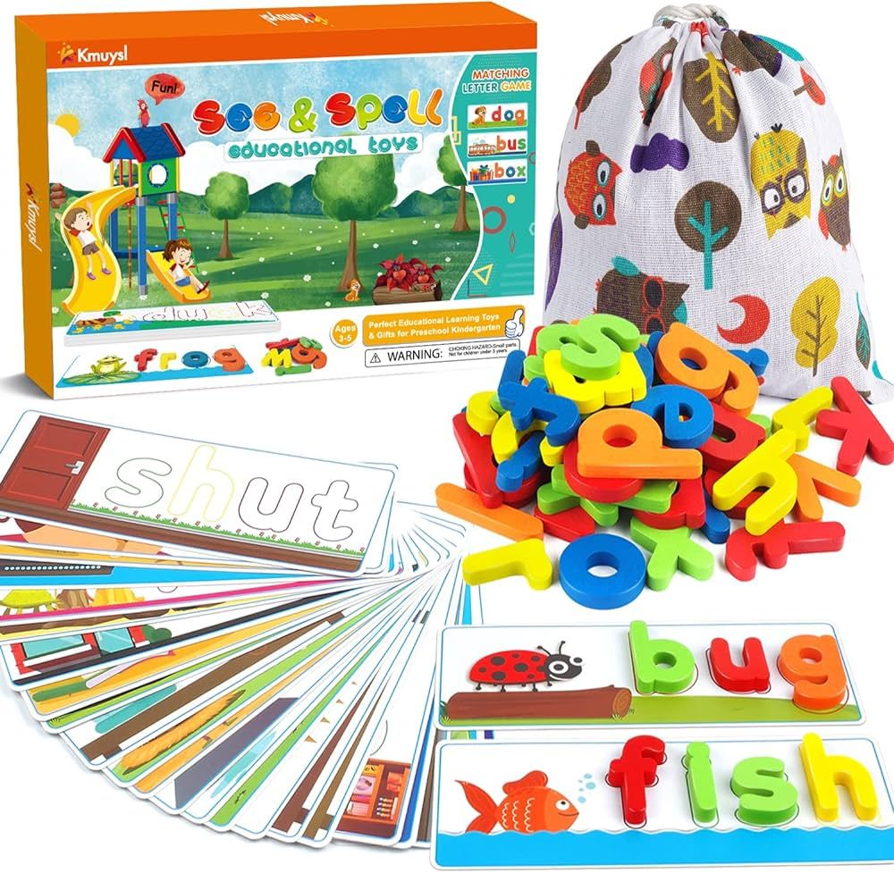 KMUYSL See & Spell Learning Educational Toys and Gift for 2 3 4 5 6 Years Old Boys and Girls - 80... | Amazon (US)