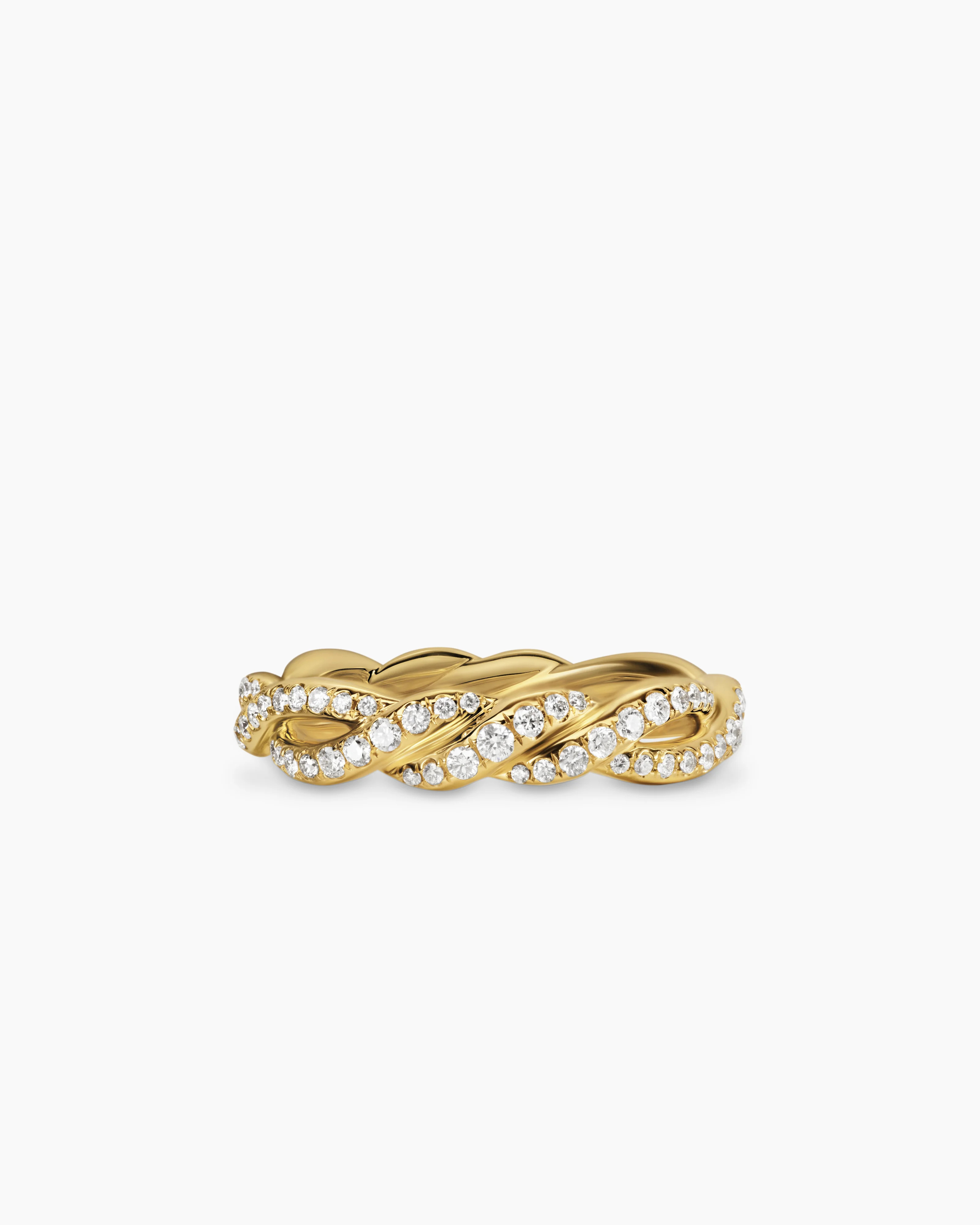 David Yurman | Wisteria Band Ring in 18K Yellow Gold with Diamonds, 4.4mm | David Yurman