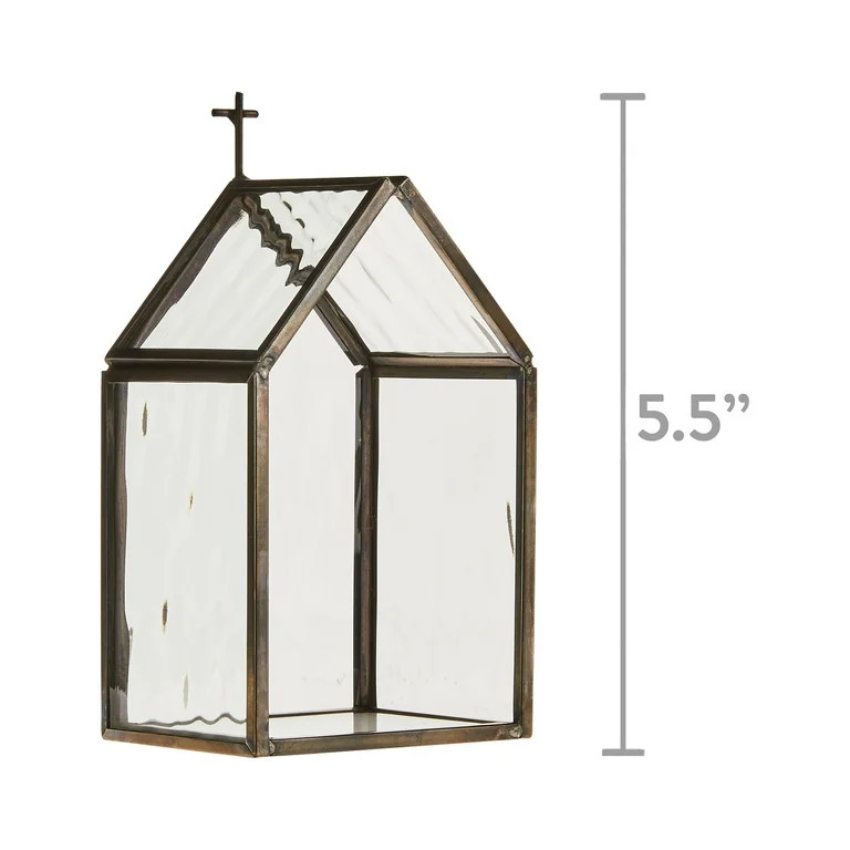 Glass Church Christmas Decoration, Black, 5 in, by Holiday Time - Walmart.com | Walmart (US)