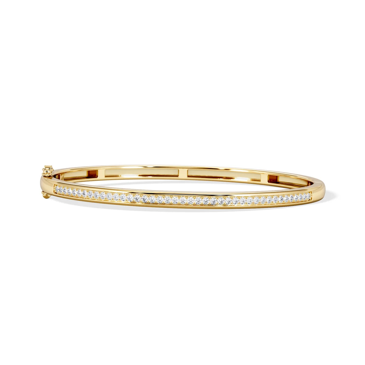 Heritage 0.50ct Round Cut Lab Diamond Bangle in 18K Gold Vermeil | The Diamond Store