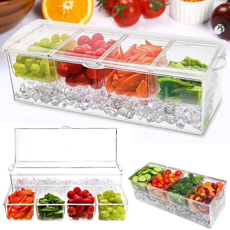 Vadktai Condiment Server, Tray, ice Party Serving bar, Chilled Caddy, bar Garnish Holder on ice, ... | Walmart (US)