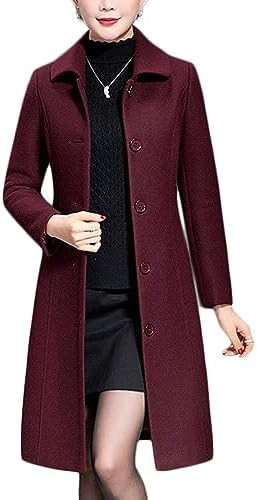 Jenkoon Women's Wool Trench Coat Winter Long Thick Overcoat Walker Coats | Amazon (US)
